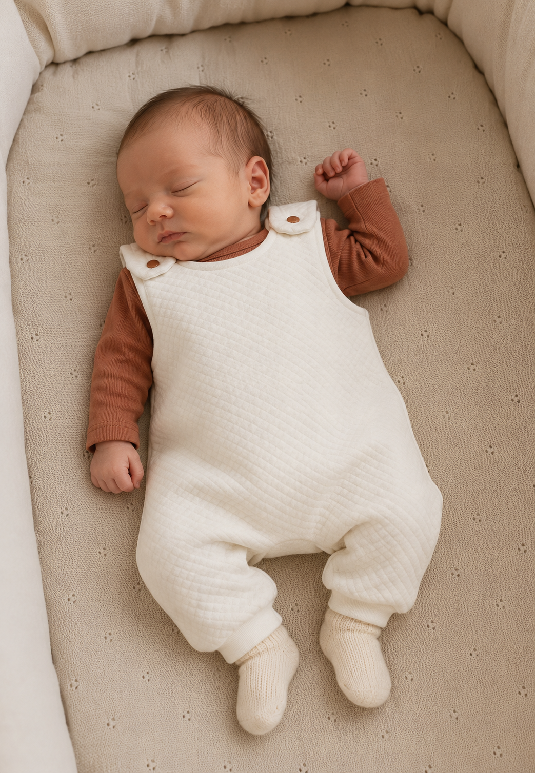 Baby salopette creme maat 56
