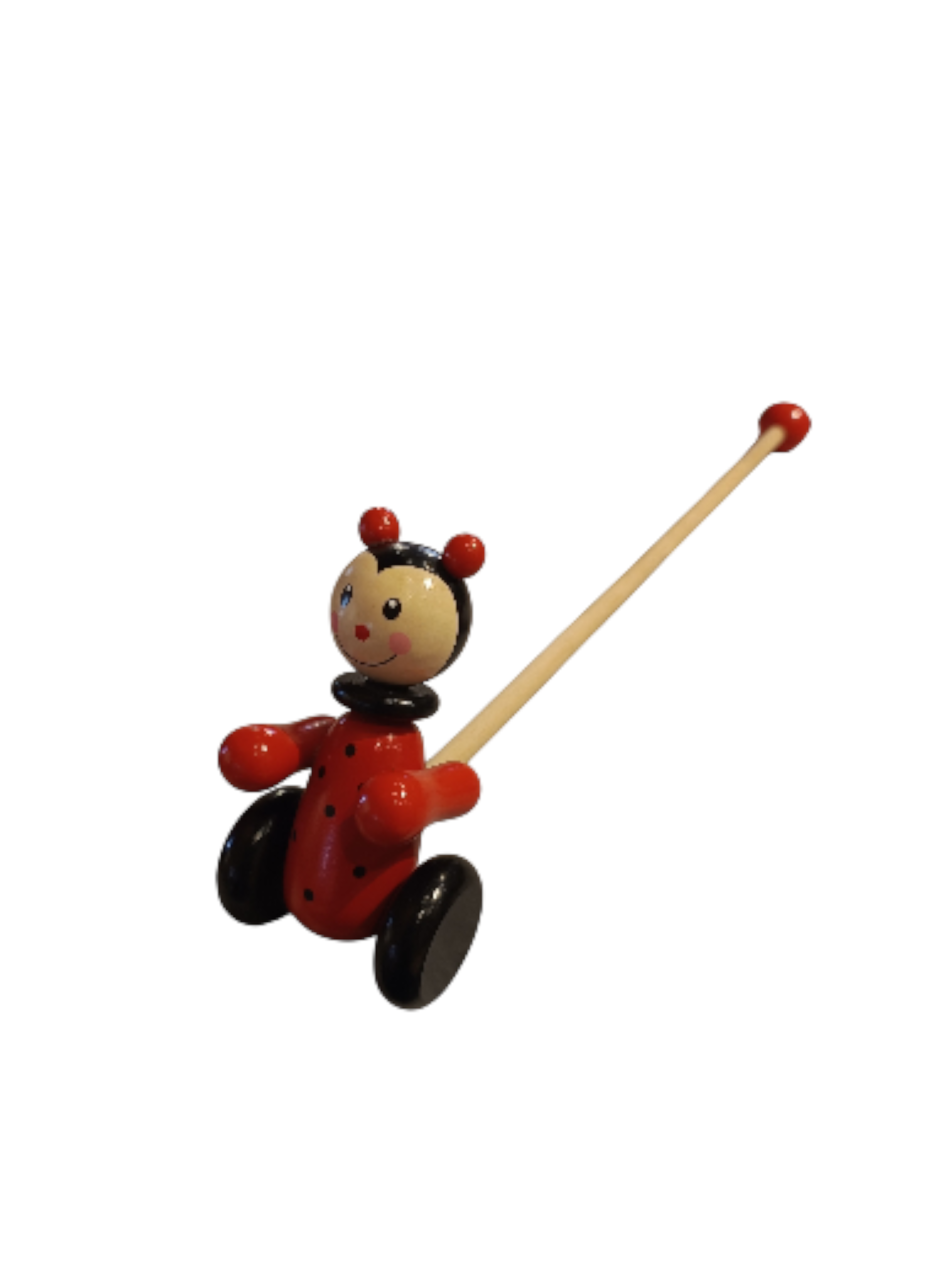 Houten Duwstok lieveheersbeestje