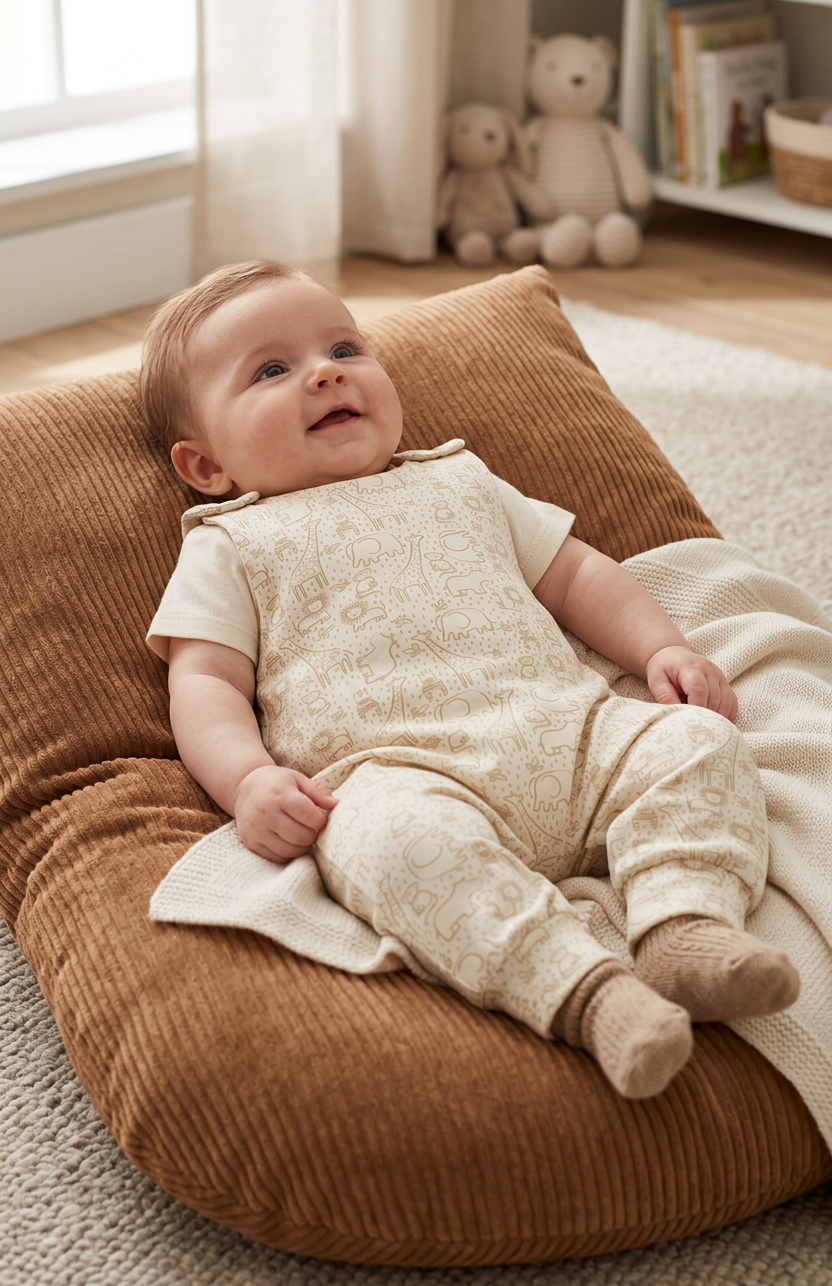 Baby salopette creme safari maat 62