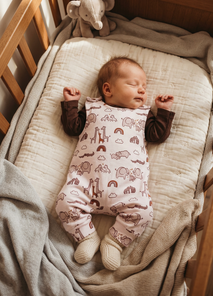 Baby salopette moeder met jong bruin maat 56