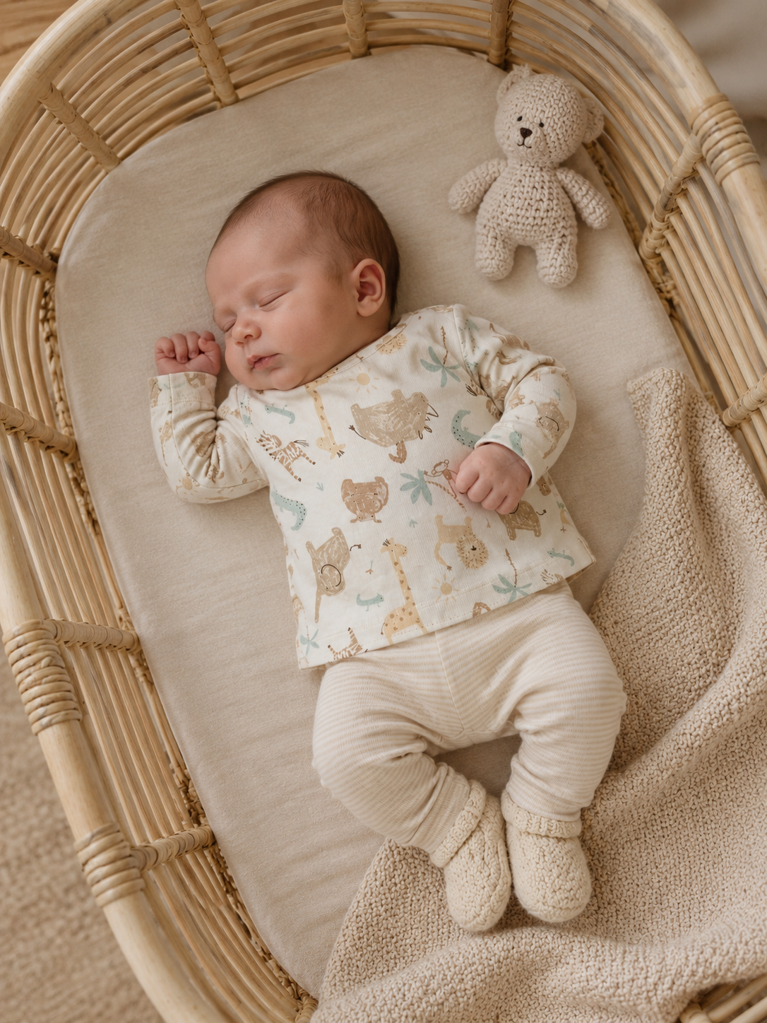 Setje broekje en shirtje creme jungle gestreept maat 56