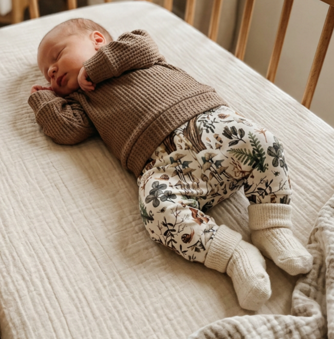 Setje broekje en shirtje bruine wafel herfst maat 56