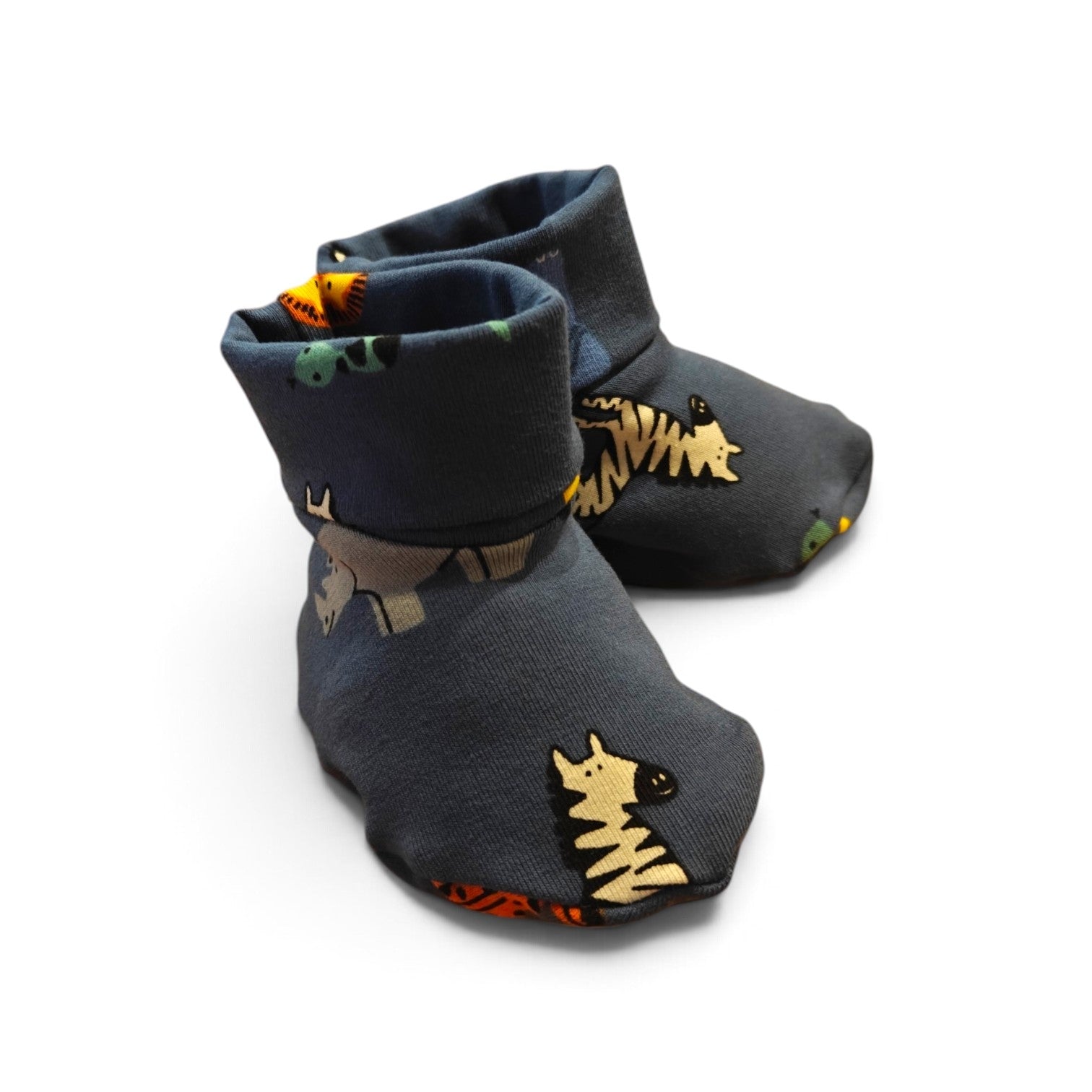Baby slofjes blauw safari